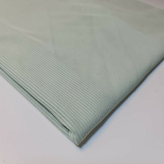 Mint Ribbed Spandex Jersey Polyester 4 Way Stretch Dress Cuffing Fabric 58" By The Meter