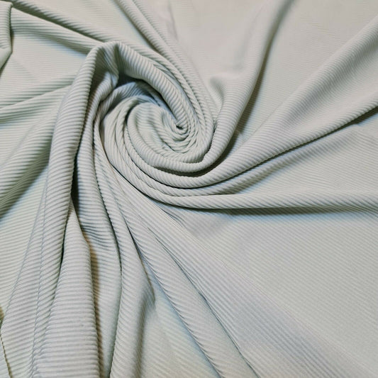 Mint Ribbed Spandex Jersey Polyester 4 Way Stretch Dress Cuffing Fabric 58" By The Meter