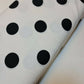 Large Polka Black Spot White Base Crepe Fabric Summer Dress Art Craft (58" Wide)