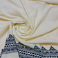 Soft Crepe Cream Border Navy Print Dress Craft Drape Material Fabric 44" inch wide