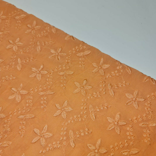 Hochwertiger orangefarbener Krepp-Chiffon-Stoff zum Besticken, Schneidern, Basteln, 40" breit
