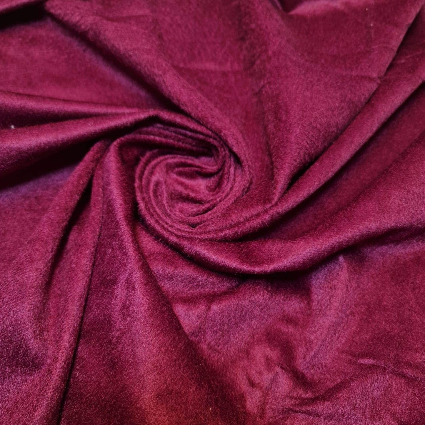 Suedette Velour Felt Fabric Material Art Craft Plain Polyester 112cm (Plum)