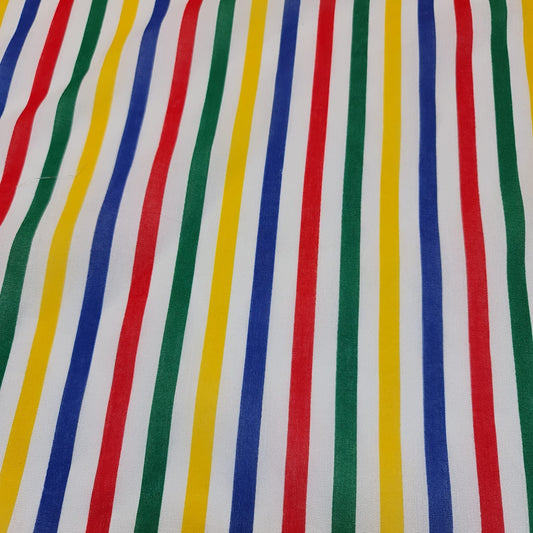 Candy Stripe Multi Colour Polycotton Fabric Striped Lines Material (45"inc Wide) Medium