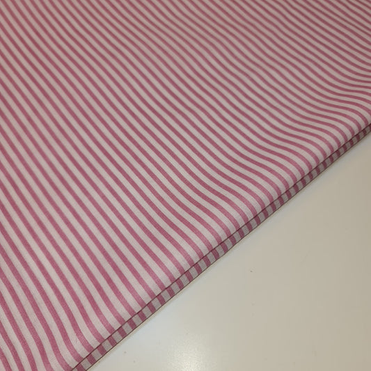 Candy Stripe Polycotton Fabric Striped Lines Material Craft Bunting (45" Wide) (Candy Pink)