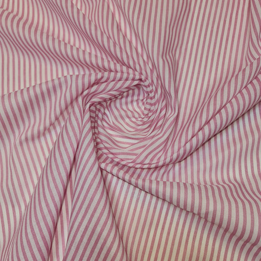 Candy Stripe Polycotton Fabric Striped Lines Material Craft Bunting (45" Wide) (Candy Pink)