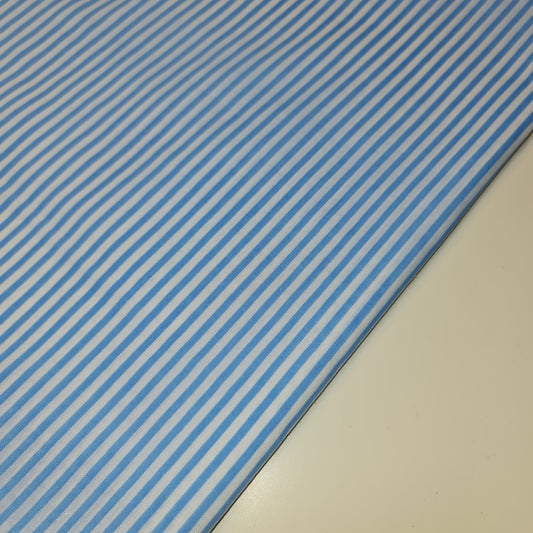 Candy Stripe Polycotton Fabric Striped Lines Material Craft Bunting (45" Wide) (Kingfisher)