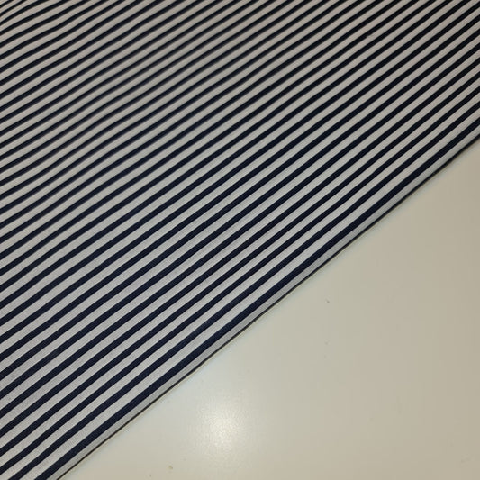 Candy Stripe Polycotton Fabric Striped Lines Material Craft Bunting (45" Wide) (Navy Blue)