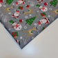 Christmas Polycotton Print Santa Reindeer Ginger man Festival Polycotton  (112cm wide) Print -12