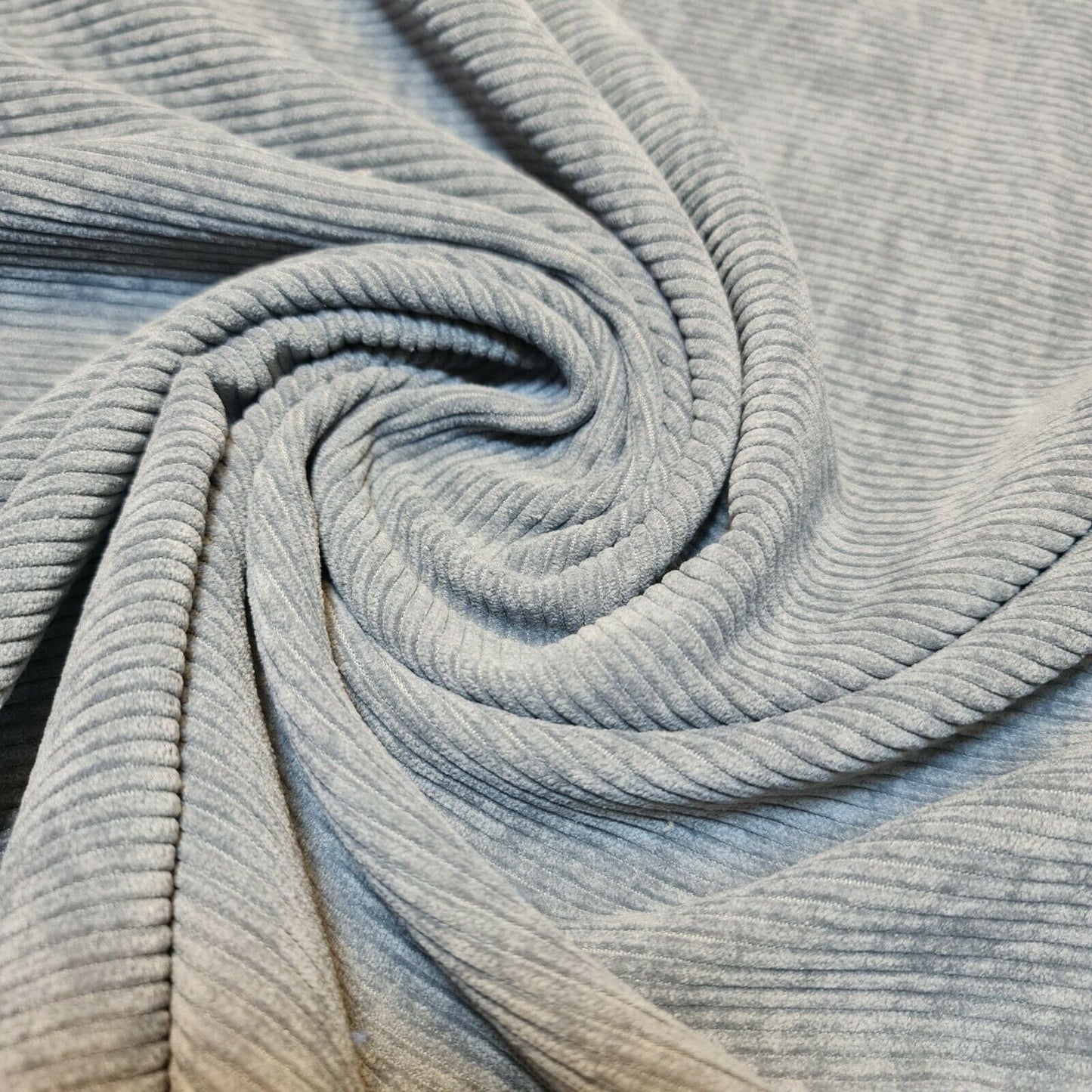 Italian 100% Cotton Cord Woven Velvet Corduroy Fabric Upholstery Dressmaking 58" (Grey)