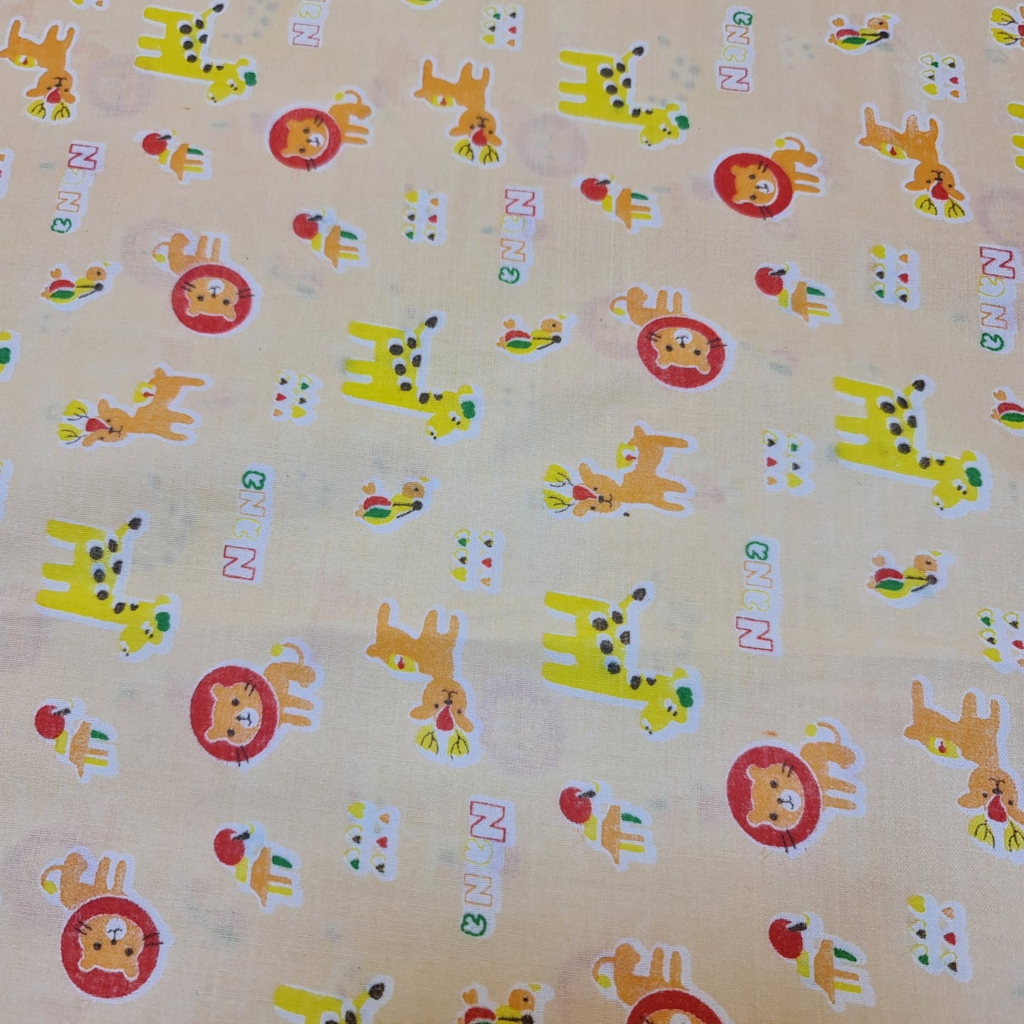 Kids Print 100% Cotton Poplin Fabric Animal Lion Giraffe Reindeer (44" Wide)