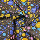 Saturn Print Kids Polycotton Fabric Black Base Star Dress Making (44"inch Wide)