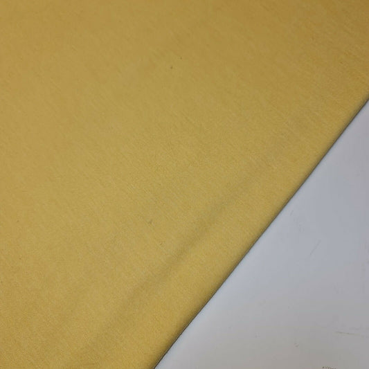Soft Plain Colour Cotton Jersey Stretch Knit T Shirt Baby Grow Dress Fabric 58" (Yellow)