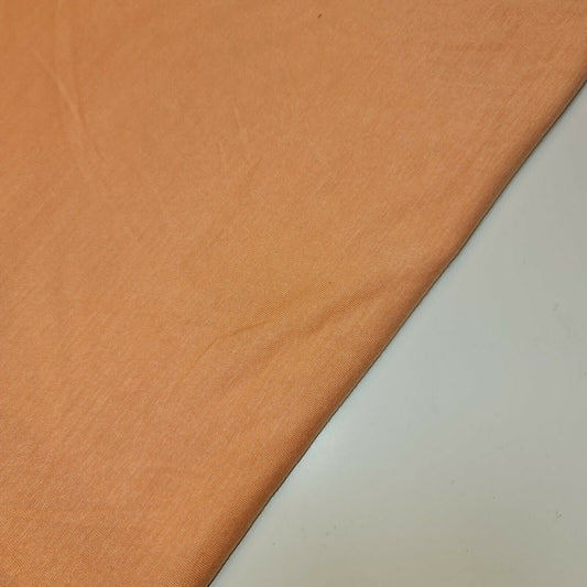 Soft Plain Colour Cotton Jersey Stretch Knit T Shirt Baby Grow Dress Fabric 58" (Dark Peach)