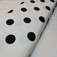 Large Polka Black Spot White Base Crepe Fabric Summer Dress Art Craft (58" Wide)