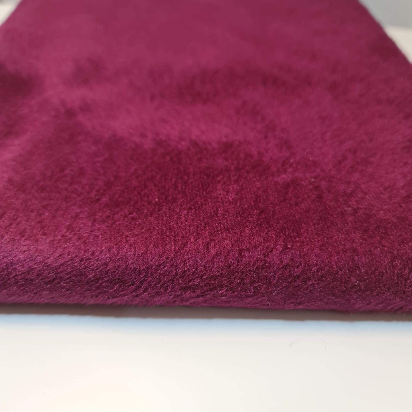 Suedette Velour Felt Fabric Material Art Craft Plain Polyester 112cm (Plum)