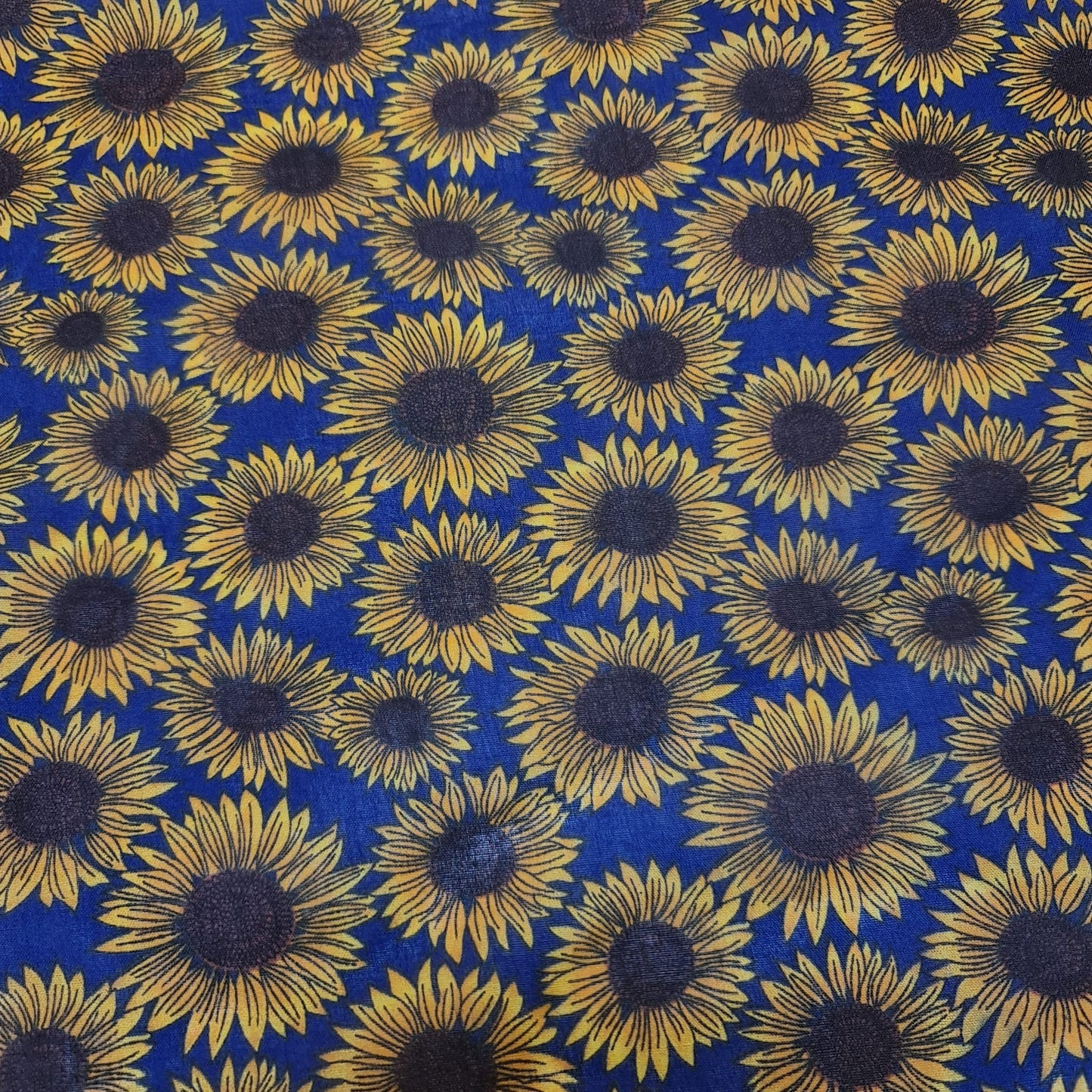 Yellow Sunflower Polycotton Print Summer Dress Fabric Large Floral (45" wide) Print -3