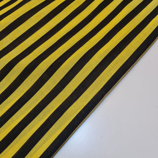 Candy Stripe Polycotton Fabric Striped Lines Material Craft Bunting NHS SCRUBS (Yellow)