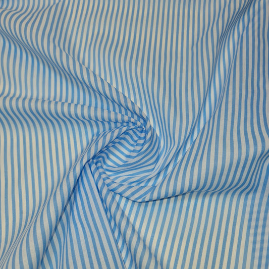 Candy Stripe Polycotton Fabric Striped Lines Material Craft Bunting (45" Wide) (Kingfisher)