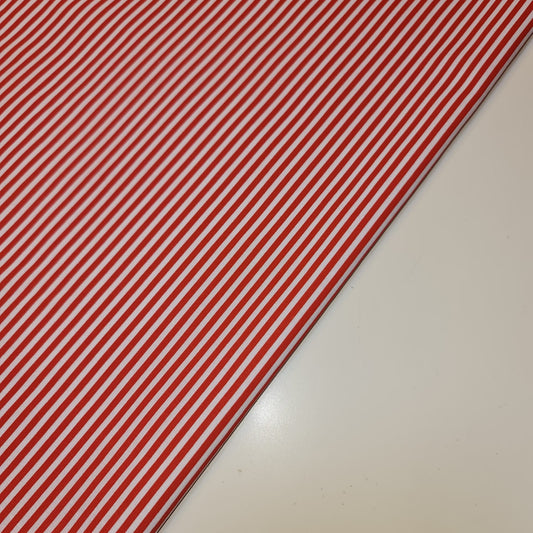 Red Candy Stripe Polycotton Fabric Striped Lines Material Craft Bunting (45" Wide)