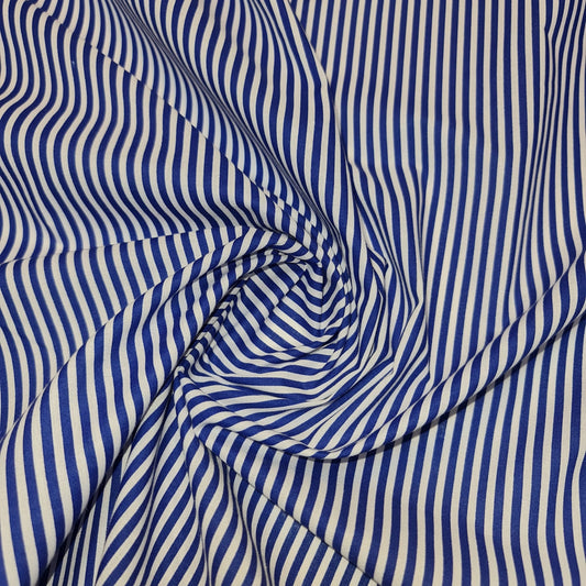 Candy Stripe Polycotton Fabric Striped Lines Material Craft Bunting (45" Wide) (Royal Blue)