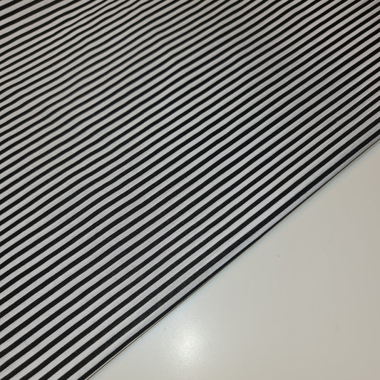 Candy Stripe Polycotton Fabric Striped Lines Material Craft Bunting (45" Wide) (Black)