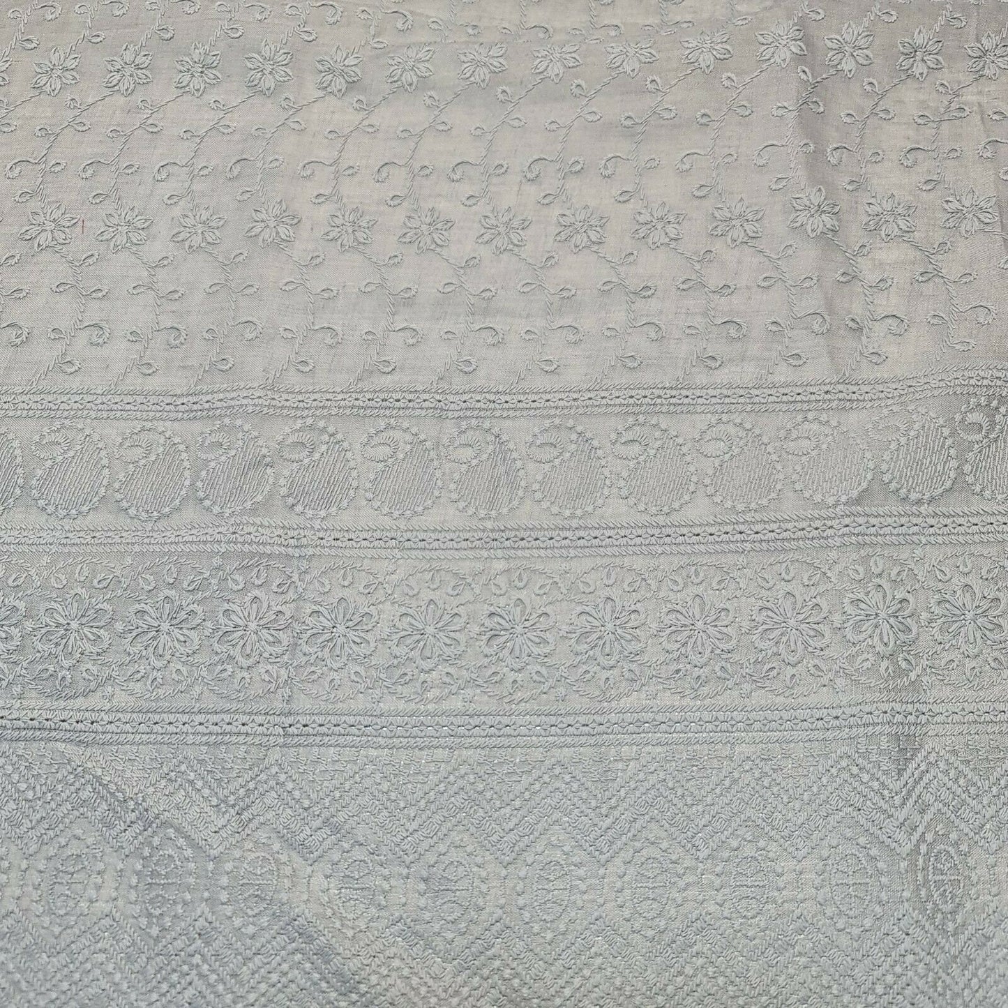 NEW SPRING 100% Cotton Lawn Broderie Anglaise Embroidery Dress Craft Fabric 44" (Silver Grey)