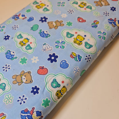 Teddy Bear Print Kids 100% Cotton Poplin Fabric Dress Craft Nursery Quilting Costume Material 44" By the Meter