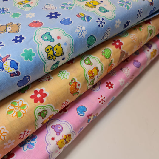 Sommerkleid mit Teddy-Print für Kinder, 100 % Baumwoll-Popeline, Blumenmuster (111,8 cm)