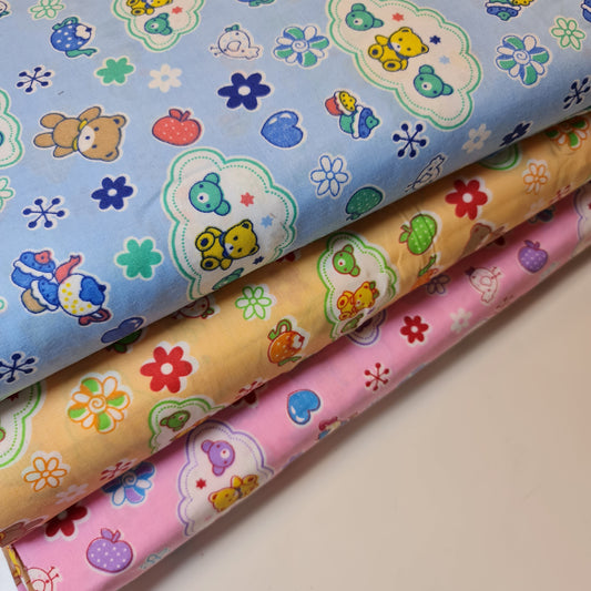 Sommerkleid mit Teddy-Print für Kinder, 100 % Baumwoll-Popeline, Blumenmuster (111,8 cm)