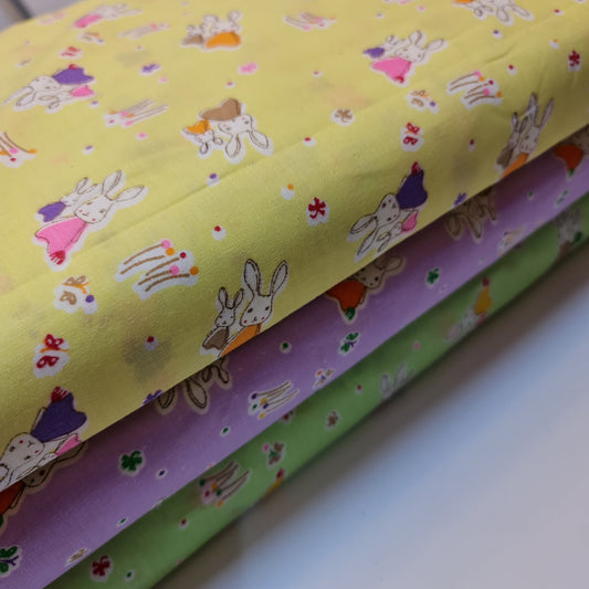 Sommerkleid aus 100 % Baumwoll-Popeline mit Kaninchen-Print für Kinder (44 Zoll breit)