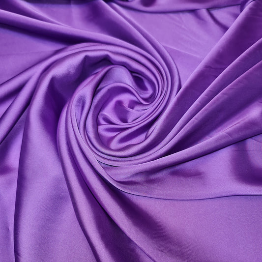 Luxuriöser, glänzender Charmeuse-Seidensatin-Polyesterstoff für Brautkleider, 147,3 cm (LILAC-28)