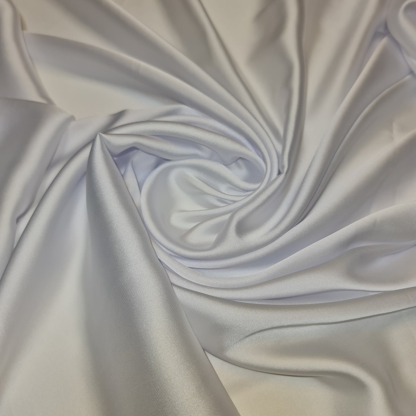 Luxury Glossy Charmeuse Silk Satin Weave Bridal Dress Polyester Fabric 58" (WHITE- 4)