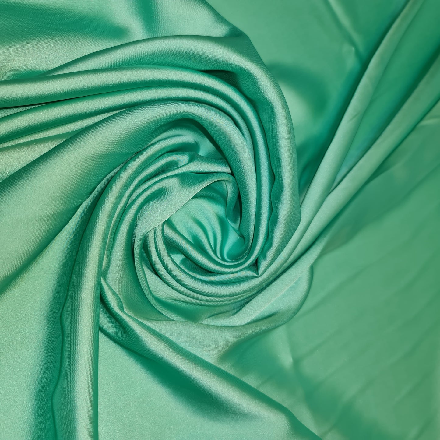 Luxury Glossy Charmeuse Silk Satin Weave Bridal Dress Polyester Fabric 58" (MINT GREEN- 36)