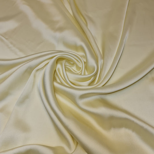 CREAM Luxury Glossy Charmeuse Satin Weave Polyester Fabric – 44” Wide – Bridal, Evening & Lingerie Material (By the Meter)
