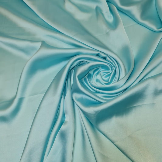 Luxury Glossy Charmeuse Silk Satin Weave Bridal Dress Polyester Fabric 58" (MINT - 16)