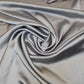 Luxury Glossy Charmeuse Silk Satin Weave Bridal Dress Polyester Fabric 58" (MARL GREY- 6)