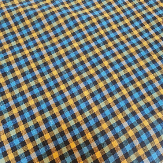 Gingham 1/8" Check 100 % reine Baumwolle Parna Patka Turban Dastaar Stoff 36'' Meter (Mehrfarbig 1)