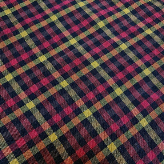 Gingham 1/8" Check 100% Pure Cotton Parna Patka Turban Dastaar Fabric 36'' Meter (Multicolour 3)