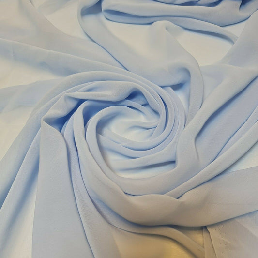 Sheer Poly Crepe Chiffon Fabric Semi-Transparent Drape Dress Craft Material 44" (New Blue)