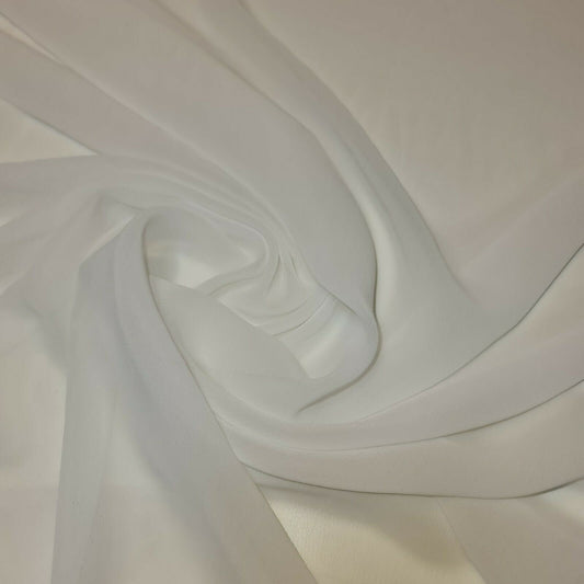 Transparenter Poly-Crêpe-Chiffon-Stoff, halbtransparent, für drapierte Kleider, Bastelmaterial, 111,8 cm (weiß)