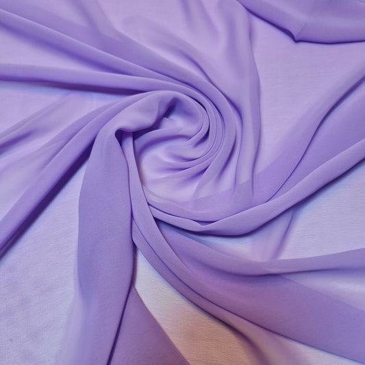 Sheer Poly Crepe Chiffon Fabric Semi-Transparent Drape Dress Craft Material 44" (Lilac)