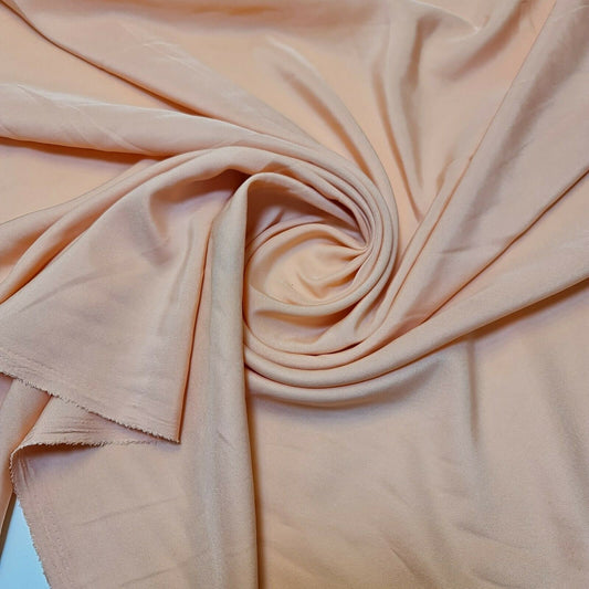 Plain American Crepe Polyester Fabric Poly Dress Craft Poplin Costume Lining 44" (Peach)