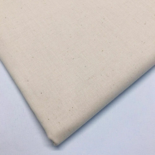 Cotton Calico Canvas Natural Black White New Off The Roll Fabric Material 58" (Natural)