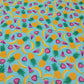 Polycotton Fabric Mixed Fruit Bananas Watermelon Pineapple Strawberries (Mint)