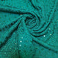 Broderie Anglais Sequin Embroidery ANGLAISE Soft Viscose Dress Craft Fabric 44" (Jade)