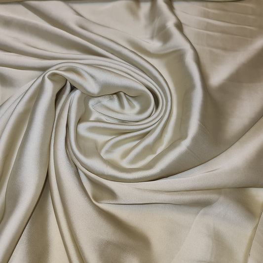 Luxuriöser, glänzender Charmeuse-Seidensatin-Gewebestoff für Brautkleider, Polyesterstoff, 147,3 cm (Hellbeige -4)