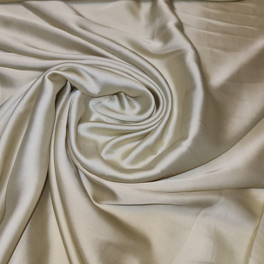 Luxuriöser, glänzender Charmeuse-Seidensatin-Gewebestoff für Brautkleider, Polyesterstoff, 147,3 cm (Hellbeige -4)