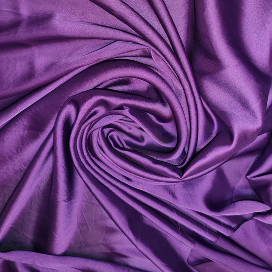 Luxuriöser, glänzender Charmeuse-Seidensatin-Stoff aus Polyester für Brautkleider, 147,3 cm (Lila -25)