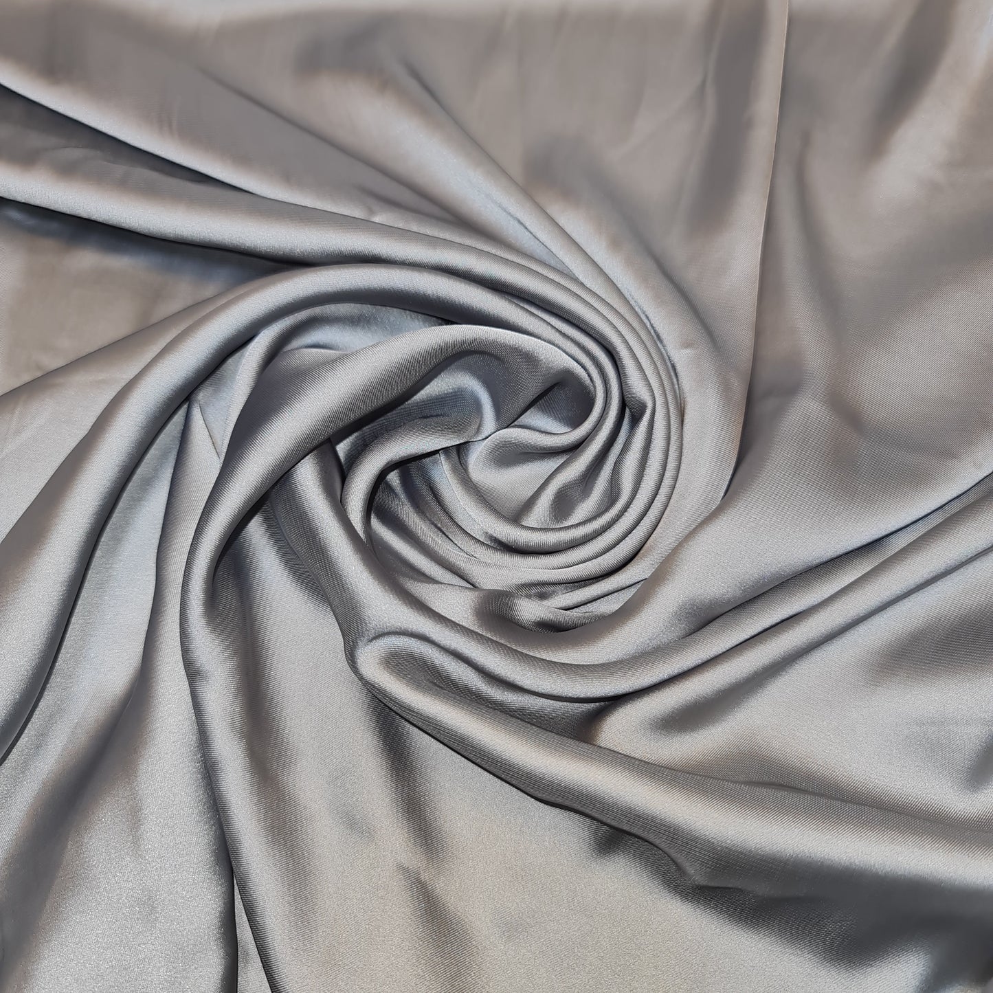 Luxury Glossy Charmeuse Silk Satin Weave Bridal Dress Polyester Fabric 58" (Silver Grey -8)