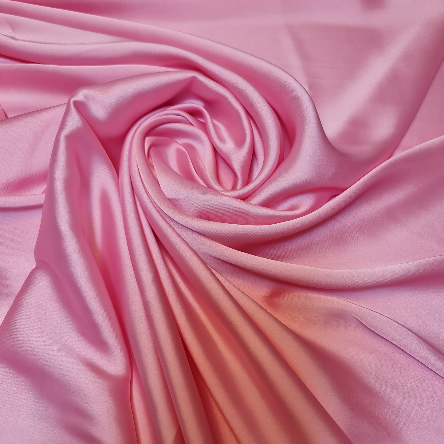 Luxury Glossy Charmeuse Silk Satin Weave Bridal Dress Polyester Fabric 58" (PALE PINK- 29)